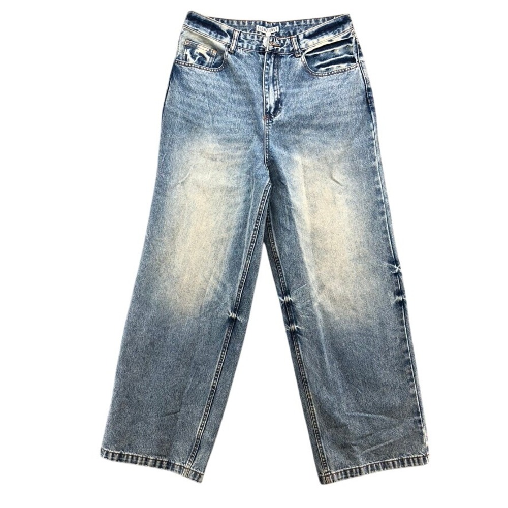 Signature 8 Wide Leg Jeans Womens Size S Blue Acid Wash High Rise‎ Baggy SB0465